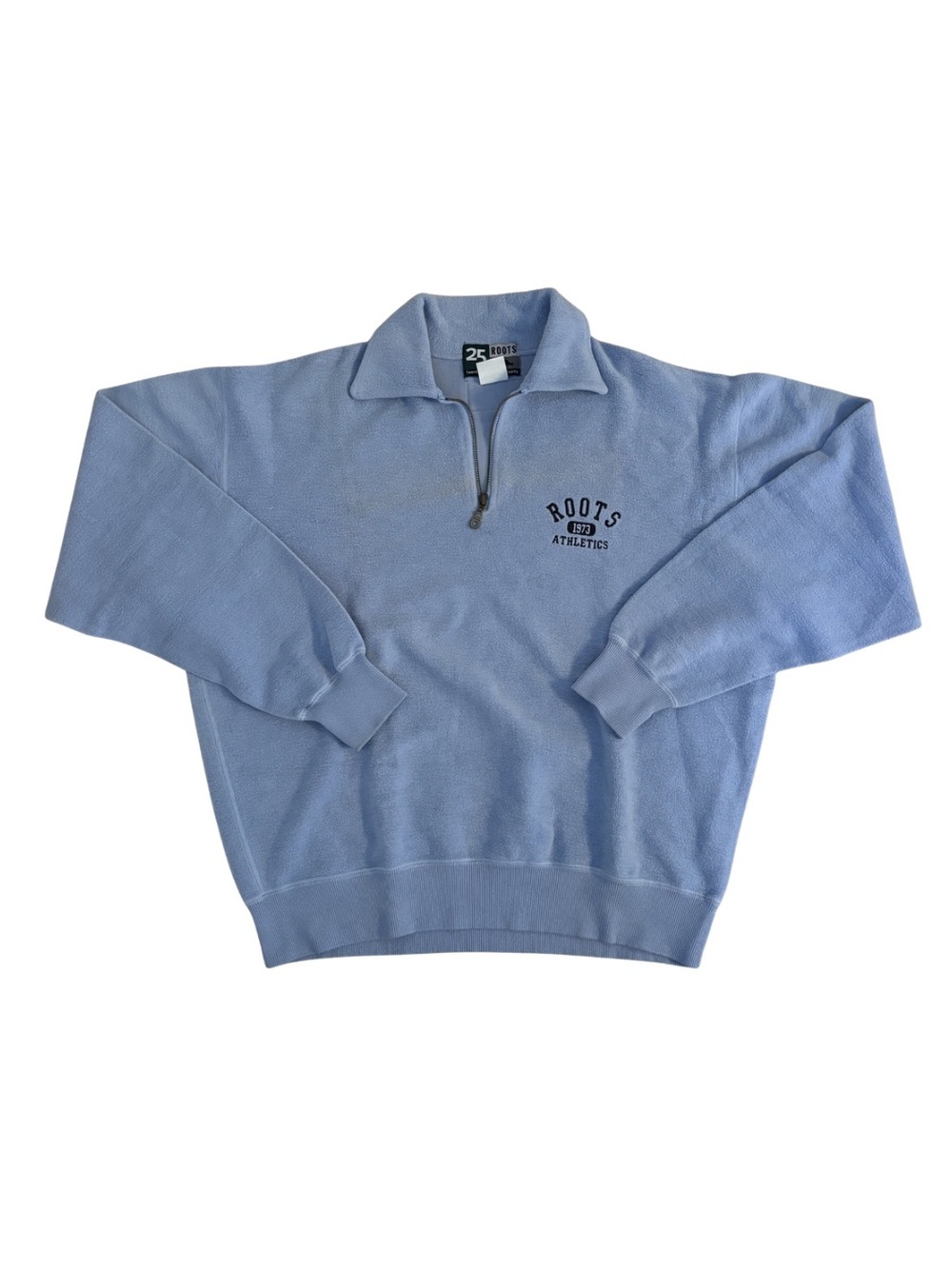 Roots 1998 Special Edition Light Blue Quarter-Zip Pullover Sweater